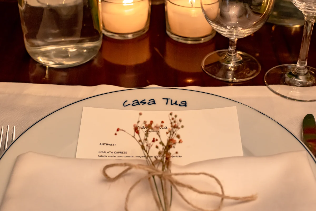 Cardápio — Jantar privado na Casa Tua